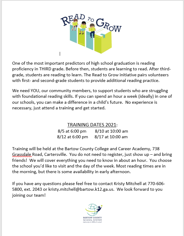 Read to Grow flyer