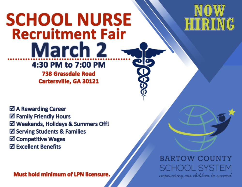School Nurse Recruitment Fair Flyer