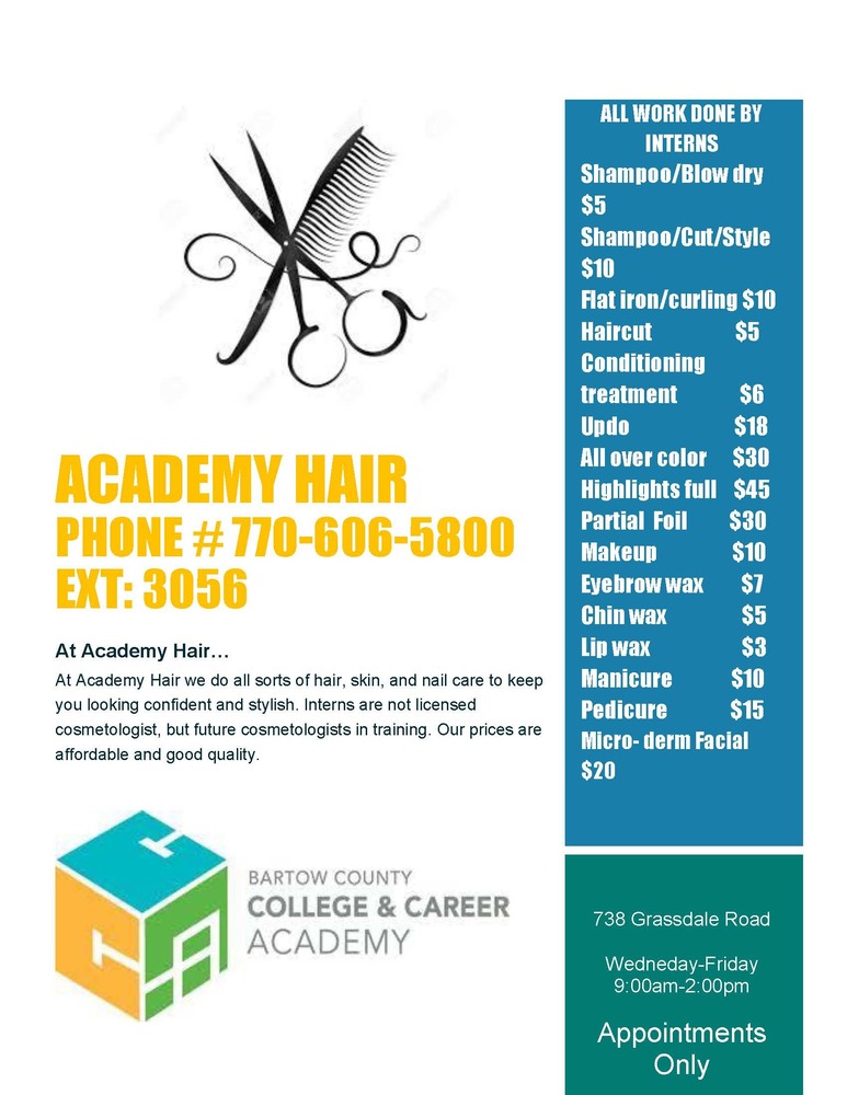 Academy Hair Bartow County College and Career Academy