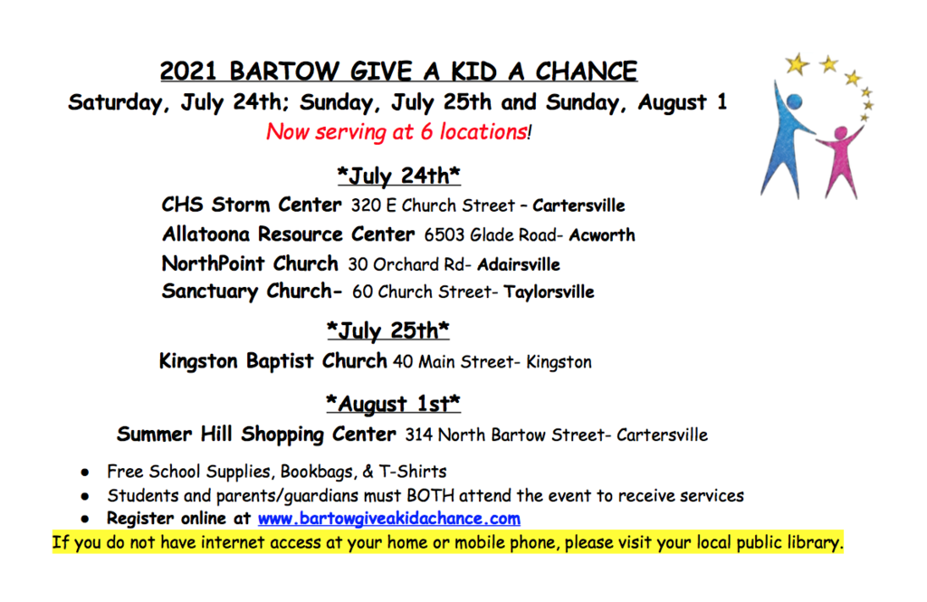 Bartow Give a Kid a Chance flyer