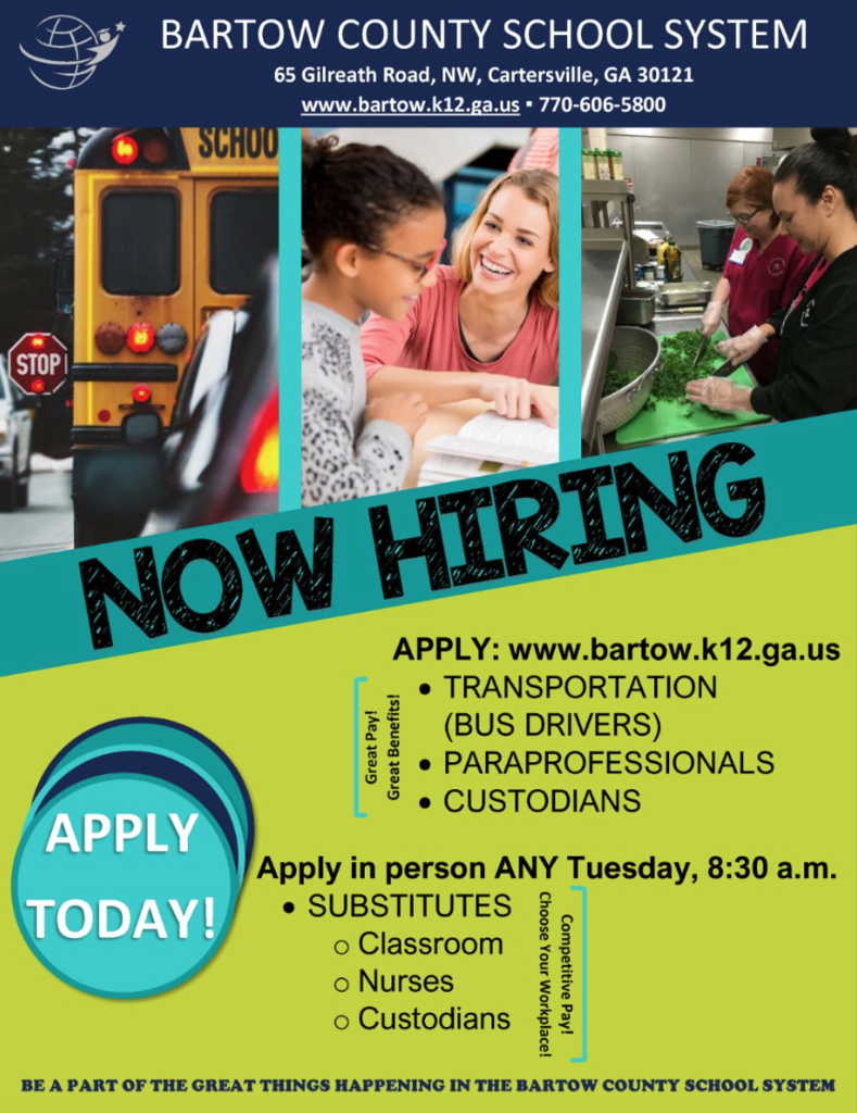 Now Hiring flyer