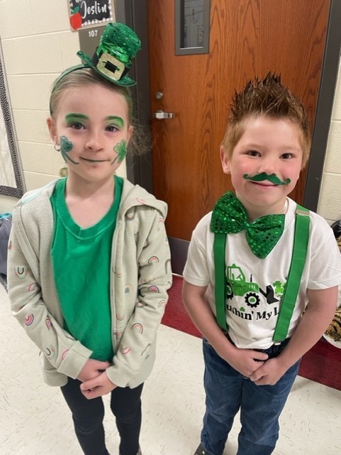 Adairsville Elementary kids dressed up for St. Patrick's Day