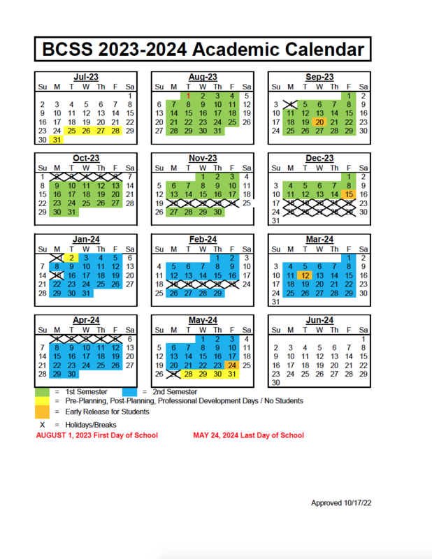 Academic Calendars for 2023-2025 | Bartow County School System